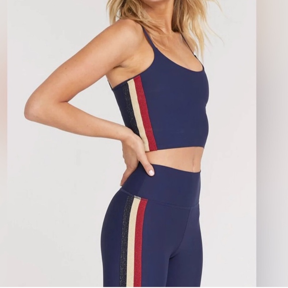 Spiritual Gangster Shimmer Stripe Practice Cami in Aurora Sky